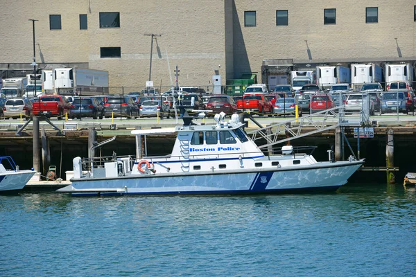 Boston Police Boat Boston Cruise Port Seaport District Cidade Boston — Fotografia de Stock