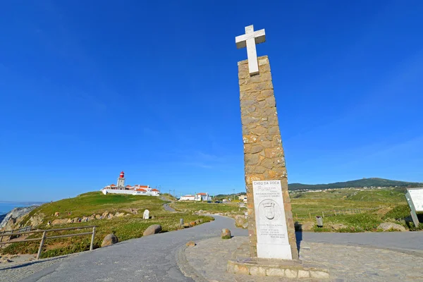 Cabo Roca Monument Cabo Roca Which Most Westerly Point Europe — Stock Photo, Image