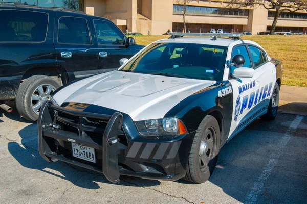 Dallas Dodge Police Car Μπροστά Από Δημαρχείο Του Ντάλας Στο — Φωτογραφία Αρχείου