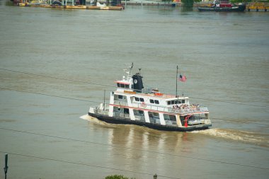 Ferry Boat Col. Frank X Armiger on Mississippi River in New Orleans, Louisiana LA, USA.