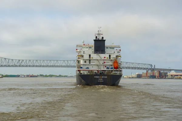 Petroleiro Químico Kokuka Glorious Rio Mississippi Nova Orleans Louisiana Eua — Fotografia de Stock