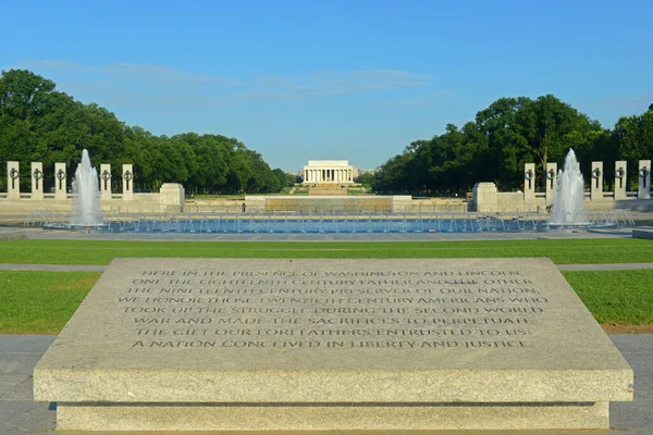 Pomnik Lincolna Wojny Światowej National Mall Waszyngtonie Usa — Zdjęcie stockowe