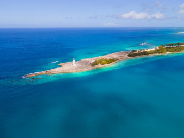 Nassau Harbour Világítótorony Légi Felvétel Paradicsom Szigeten Nassau Bahama Szigetek — Stock Fotó