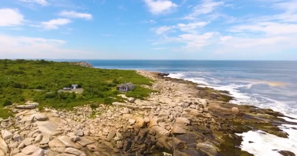 Halibut Point State Park Vue Aérienne Carrière Grain Côte Dans — Video