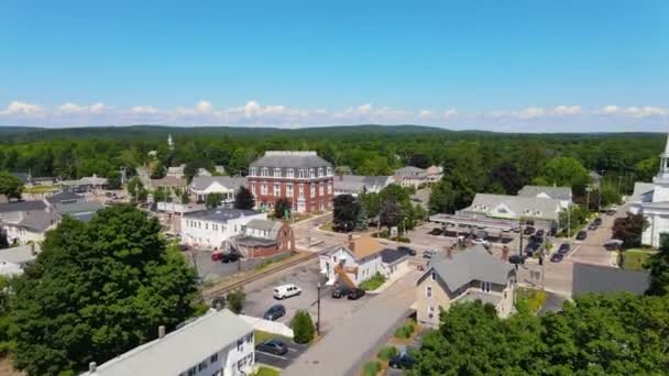 Northborough Centro Histórico Cidade Vista Aérea Rua Principal South Street — Vídeo de Stock