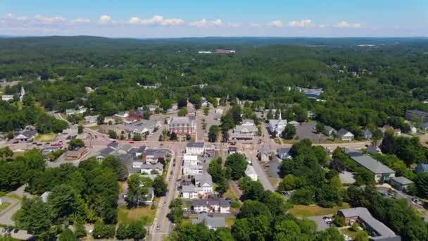 Northborough Historic Town Center Aerial View Main Street South Street — Vídeos de Stock