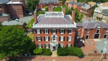 Andrew Safford Evi, 13 Washington Square West ve Salem hava manzarasının tarihi şehir merkezi, Massachusetts MA, ABD. 