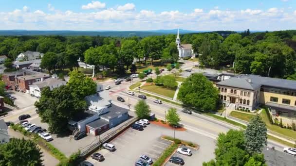 Shrewsbury Historic Town Center Aerial View Main Street Including First — Stock Video