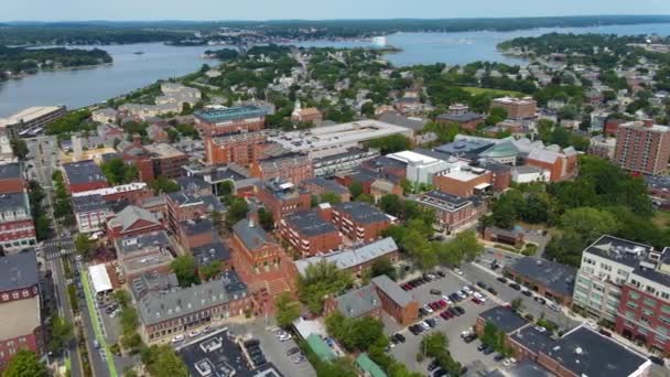 Luftaufnahme Der Altstadt Von Salem Und Des Hafens Von Salem — Stockvideo