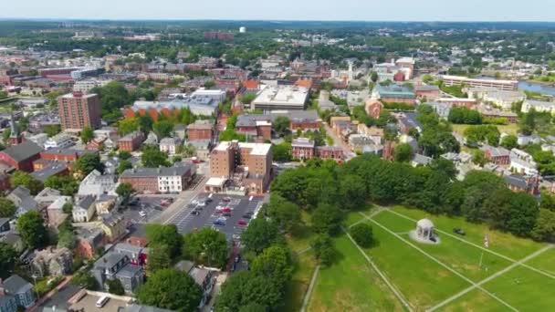 Aerial View Salem Historic City Center Salem Harbor City Salem — Stockvideo