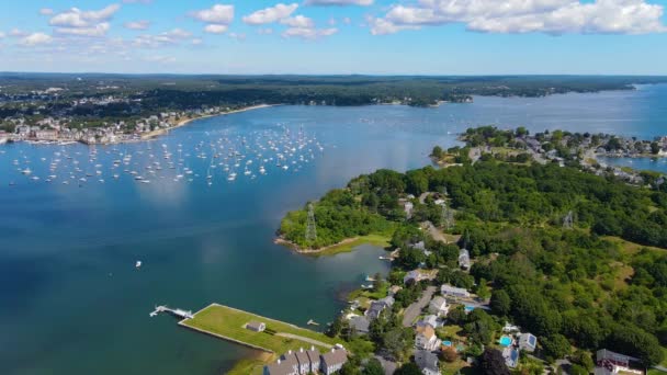 Aerial View Salem Neck Historic District Danvers River Beverly Harbor — Stock videók