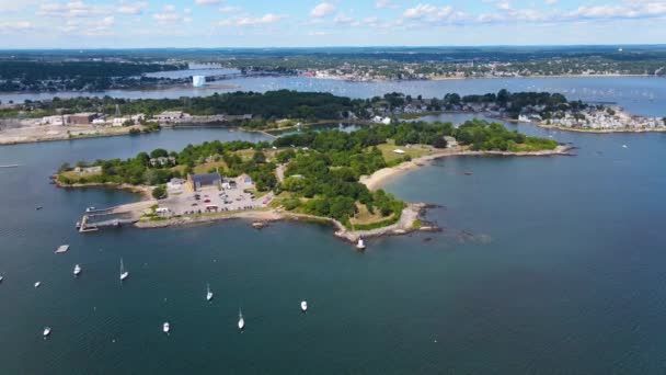 Phare Fort Pickering Sur Île Winter Salem Harbor Ville Salem — Video