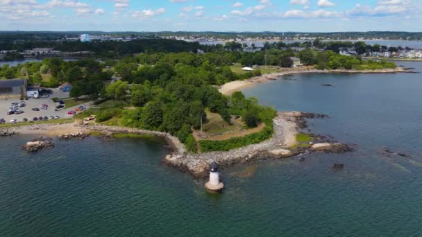 Fort Pickering Farol Ilha Inverno Salem Harbor Cidade Salem Massachusetts — Vídeo de Stock