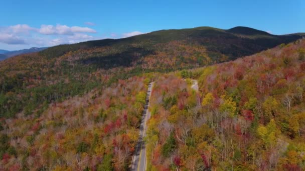 White Mountain National Forest Pemigewasset River Valley Fall Foliage Kancamagus — Video Stock