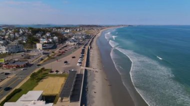 Nantasket Plajı, Weir Nehri ve Hingham Körfezi Aeral Manzaralı Hull, Massachusetts MA, ABD 'de sonbahar yeşillikleri.