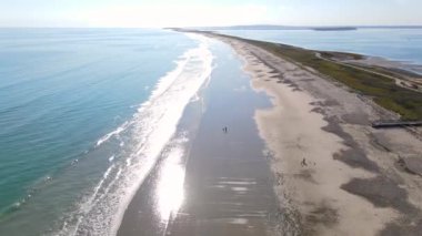 Long Island 'daki Duxbury Sahili ve Duxbury Körfezi hava manzaralı Massachusetts MA, ABD. 
