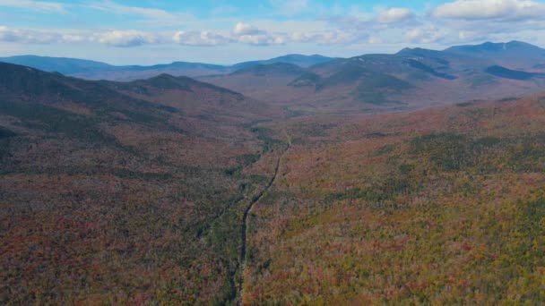 White Mountain National Forest Pemigewasset River Valley Fall Foliage Kancamagus — Video Stock