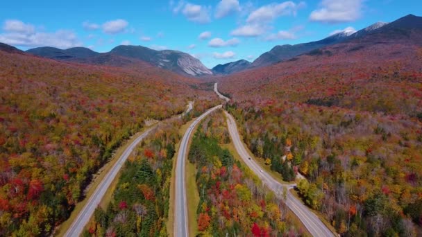 Franconia Notch State Park Interstate Highway Aerial View Facing Franconia — Vídeo de stock