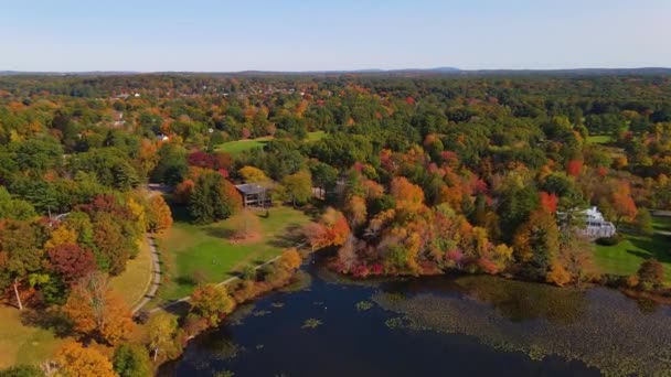 Wellesley College Vista Aerea Tra Cui Green Hall Tower Court — Video Stock