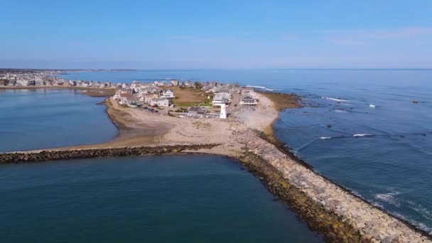 Antiguo Faro Scituate Entrada Scituate Harbor Ciudad Scituate Massachusetts — Vídeo de stock