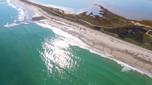 Duxbury Beach Long Island Duxbury Bay Aerial View Town Duxbury — Stock Video