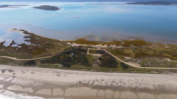 Long Island Daki Duxbury Sahili Duxbury Körfezi Hava Manzaralı Massachusetts — Stok video