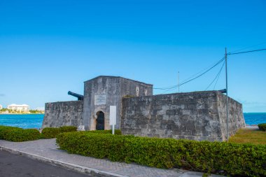 Fort Montagu was a historic fortification built in 1789 by British in downtown Nassau, New Providence Island, Bahamas.   clipart