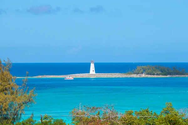 Nassau Harbour Világítótorony Paradicsom Szigeten Nassau Bahama Szigetek — Stock Fotó
