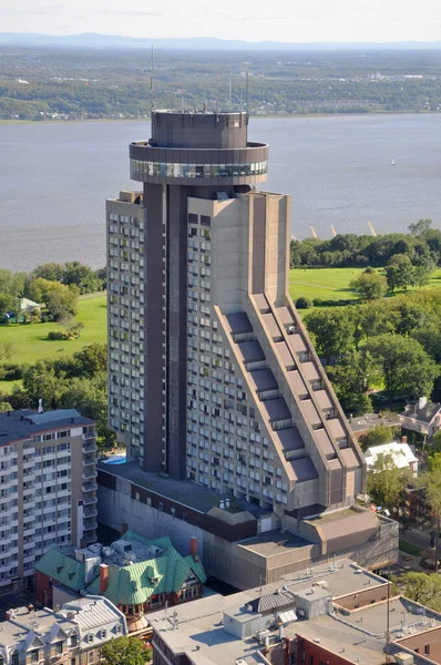 Vista Aérea Del Viejo Quebec Del Río San Lorenzo Verano —  Fotos de Stock