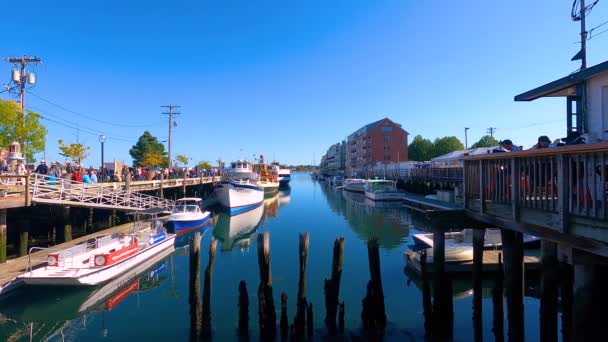 Time Lapse Portland Historic Long Wharf Waterfront Commercial Street Old — Vídeo de Stock