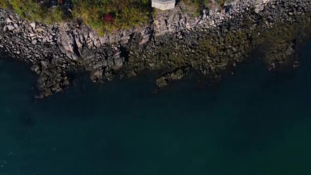 Fort Mcclary Vue Aérienne Automne Sur Rivière Piscataqua Port Portsmouth — Video