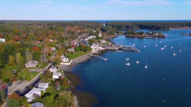 Pepperrell Cove Aerial View Fall Piscataqua River Portsmouth Harbor Kittery — Stock Video