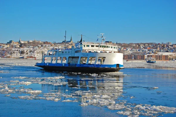 Ferry Lawrence River Old Quebec City Connecting Quebec Levis Canada — Stock Photo, Image