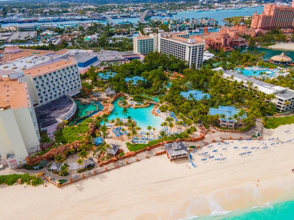 Coral Hotel Atlantis Resort Letecký Pohled Nassau Centru Pozadí Paradise — Stock fotografie