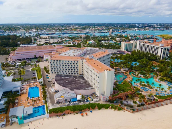 Paradise Beach Letecký Výhled Beach Hotel Atlantis Paradise Island Bahamy — Stock fotografie