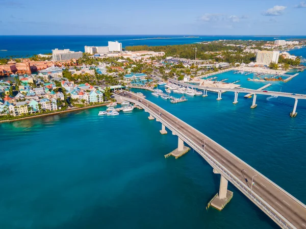 Paradise Island Aerial View Paradise Island Bridge Nassau Harbour New — Stock Photo, Image