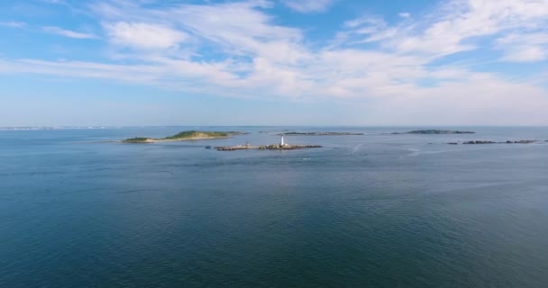ボストン灯台 ボストン マサチューセッツ州 ボストン港の小さなブルスター島 — ストック動画