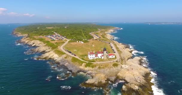 Kunduz Kuyruklu Deniz Feneri Yaz Mevsiminde Jamestown Rhode Island Abd — Stok video