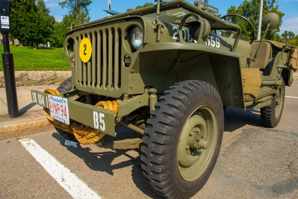 Willys Jeep Ford Gpw Wellesley Day Show Stad Wellesley Massachusetts — Stockfoto