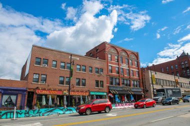 Lawsby Building at 98 Main Street and Nelson Building at 100 in historic downtown Nashua, New Hampshire NH, USA.