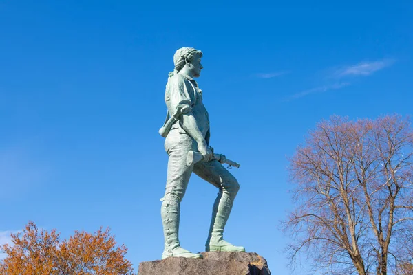 Minute Man Statue Battle Green Historic Town Center Lexington Massachusetts — Foto Stock