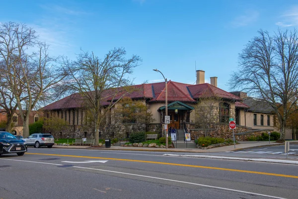 Cary Memorial Library Közkönyvtár 1874 Massachusetts Avenue Történelmi Város Központjában — Stock Fotó