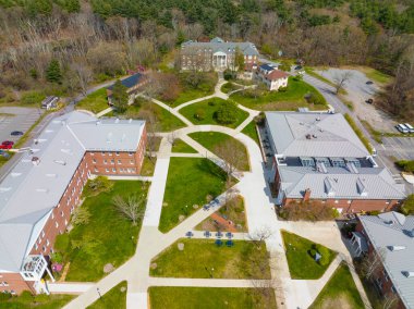 Middlesex Community College Bedford Campus aerial view in 591 Springs Road in town of Bedford, Massachusetts MA, USA.  