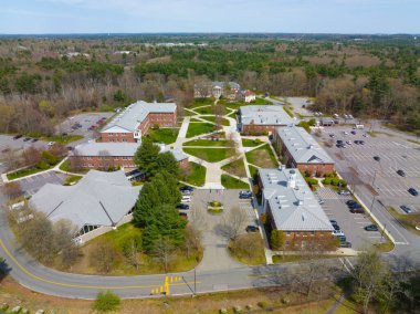 Middlesex Community College Bedford Campus aerial view in 591 Springs Road in town of Bedford, Massachusetts MA, USA.  