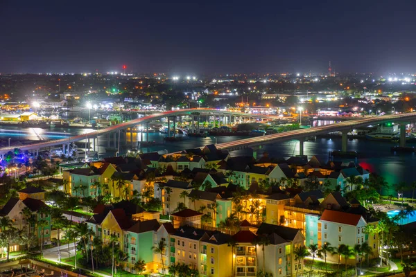 Nassau Downtown Aerial View Including Paradise Island Bridge Potters Cay — Stockfoto