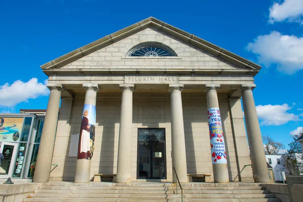 Pilgrim Hall Museum Court Street Centro Histórico Cidade Plymouth Massachusetts — Fotografia de Stock