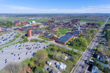 Potsdam New York Eyalet Üniversitesi Potsdam şehir merkezindeki Potsdam SUNY SUNY hava görüntüsü, New York, ABD.