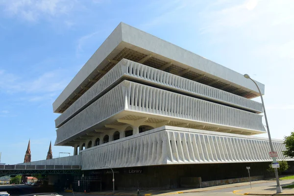 Albany Cultural Education Center is a Brutalist style building completed in 1961 on the south side of Empire State Plaza in downtown Albany, New York NY, USA.