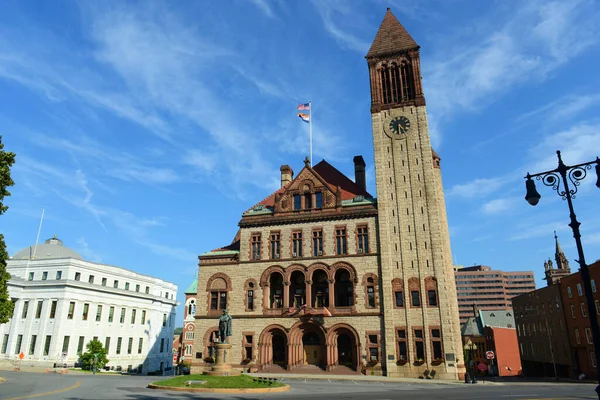 Albany City Hall Foi Construído 1880 Com Estilo Românico Richardson — Fotografia de Stock