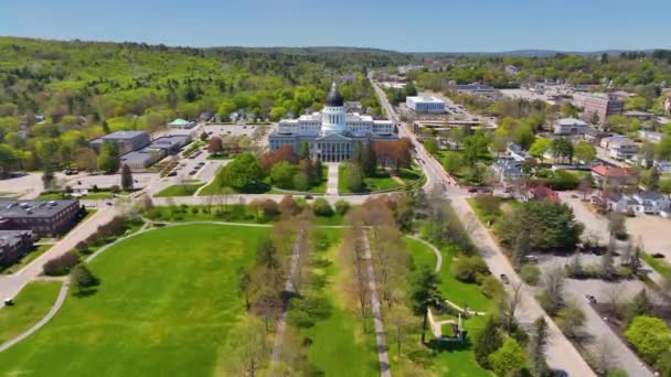 Maine State House Est Bâtiment Capitale Maine Dans Centre Historique — Video
